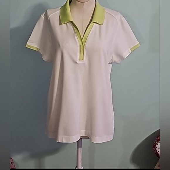 EP Pro Tops - SOLD...! EP PRO Womens Golf Short Sleeve White And Neon Gree Polo Shirt